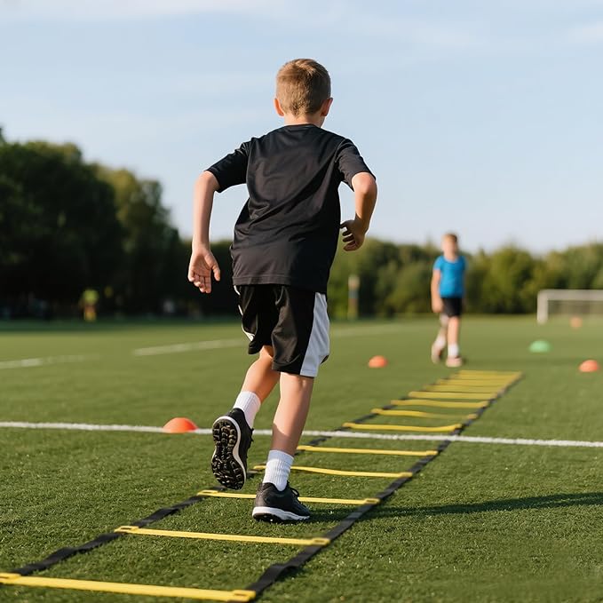 20ft Adjustable Agility Ladder with Carry Bag – Football Training Equipment & Speed Ladder for Soccer, Basketball – Agility Training Equipment for Footwork Drills