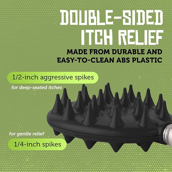 Cactus Scratcher Extendable Big Stick Back Scratcher - Extends 29" Long Double Sided Retractable Scratching Tool for Hand, Neck, Head, and Body - Universal Gift for Family, Pets, and Friends, Black