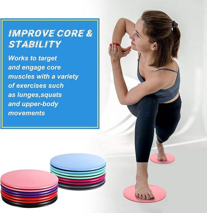 Jenaai Core Sliders Bulk Exercise Glider Discs Gifts for Group Training Classes Fitness Slider Workout Dual Sided AB Pads for Gym Carpet Hardwood Floor