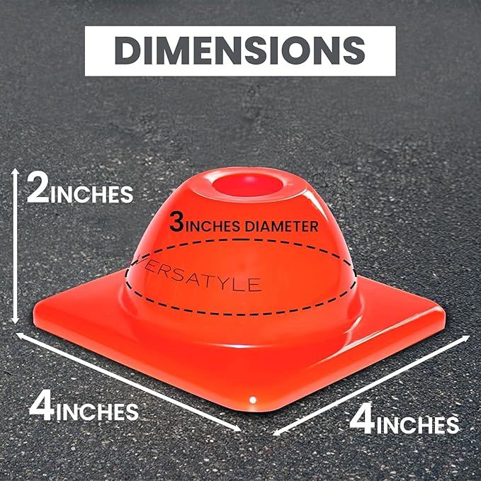 2 inches Heavy Duty Agility Training Cones for Sports & Kids Coaching, Field Markers for Motorcycle, Bikes, Traffic, Basketball, Soccer Drills, Durable, Multipurpose, Adjustable