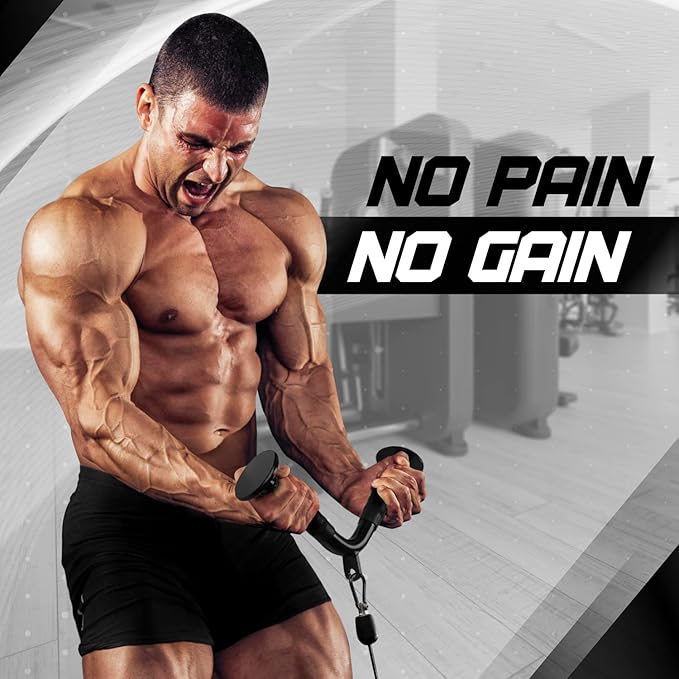 Yes4All Cable Machine Attachment, Row Handles, Tricep Rope, Straight Bar, V Bar, LAT Pulldown Accessories Load 880 LB for Home Gym