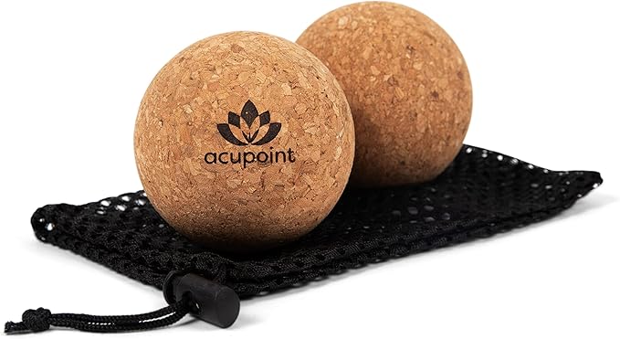 Physical Massage Therapy Lacrosse Ball Set Ideal for Yoga Deep Tissue Massage Trigger Point Therapy and Myofascial Release Physical Therapy Equipment Back Foot Plantar Fasciitis (Cork)
