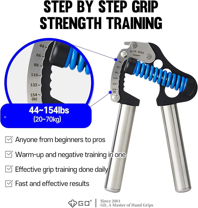GD IRON GRIP 70 Hand Grip Strengthener (Adjustable hand grip) Wrist and Forearm Strength Trainer Hand Strengthner