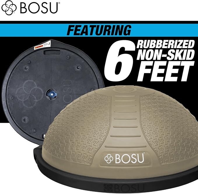 Bosu Half Ball Home Balance Exercise Trainer for Strength and Flexibility Workouts with Built to Last Burst Resistant Material and Hand Pump