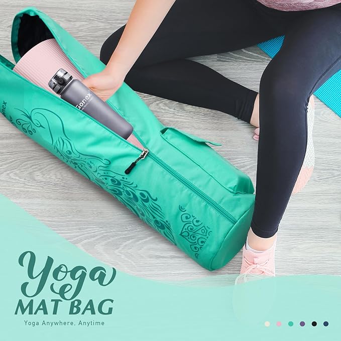 Gonex Yoga Mat Bag, Yoga Mat Carrier Full-Zip Exercise Yoga Mat Carry Bag for Women Men with 2 Multi-Functional Storage Cargo Pockets Extra Wide Adjustable Shoulder Strap