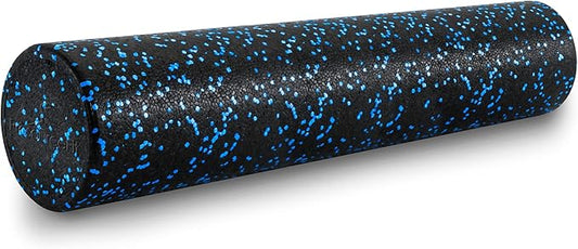 ProsourceFit High Density Foam Rollers 12 - inches Long, Firm Full Body Athletic Massage Tool for Back Stretching, Yoga, Pilates, Post Workout Muscle Recuperation, Black/Blue