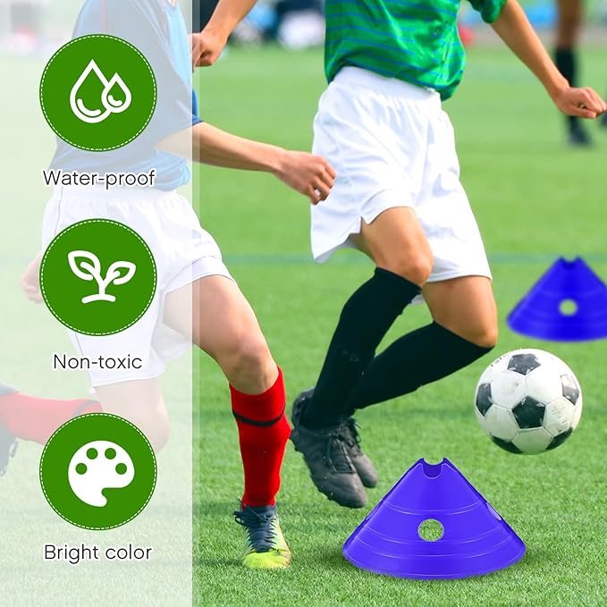 ShinyRelief Jumbo Disc Cones Jumbo Soccer Cones with Mesh Bag Giant Large Agility for Soccer Training Adult Sports