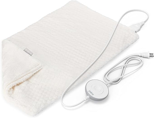 Pure Enrichment PureRadiance Luxury Heating Pad for Cramps, Back, Neck, & Shoulder Pain Relief, Patented Design, Soft Faux Fur & Micromink, 6 Heat Settings, Machine Washable, 12”x24”(Cloud)