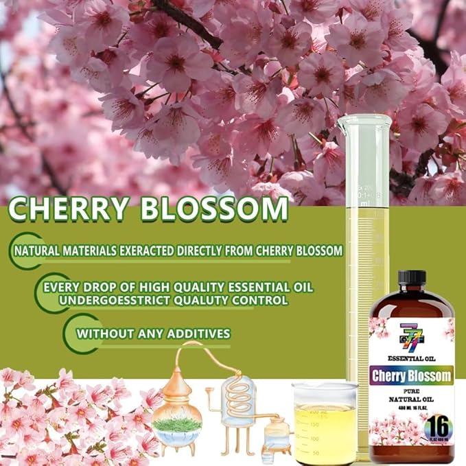 Cherry Blossom Essential Oil (16 oz / 480 ml) – Cherry Blossom Oils for diffusers, humidifiers, Home Baths, Cleaning Products, Yoga, DIY Soaps and DIY Scented Candles