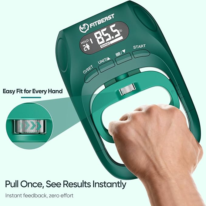 FitBeast Grip Strength Tester Set with Hand Strengthening Tools – Track Progress, Build Strength & Support Hand Recovery (3-in-1 Kit)