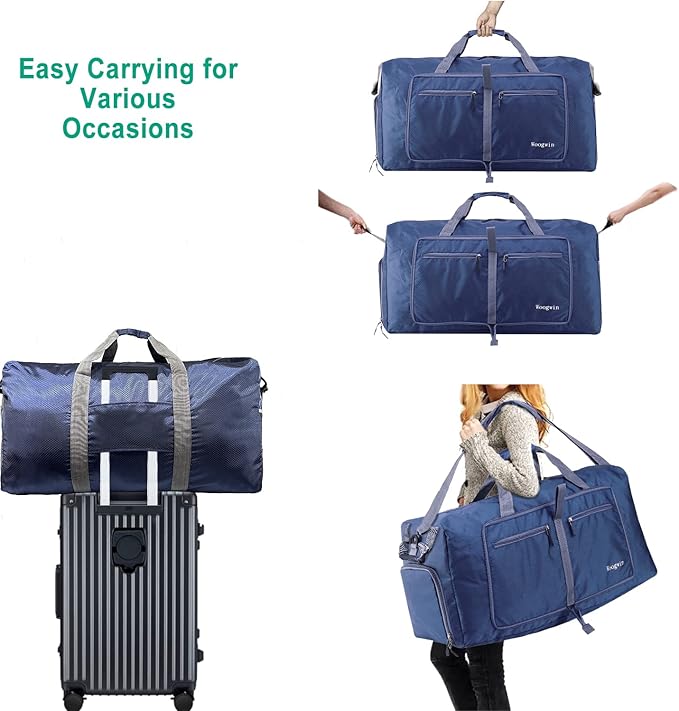 Woogwin Travel Duffel Bag Large Foldable Waterproof Overnight Bag for Beach Swim Bags Pool Sports Gym