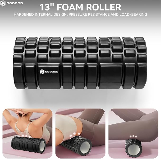 Deep Tissue Foam Roller - High-Density Muscle Massage Roller for Recovery, Pain Relief, Trigger Point, and Myofascial Release - Ideal for Athletes, Gym, and Physical Therapy - 13" x 5"