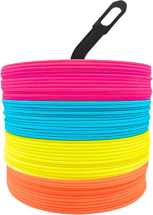 LEZER 6 Inch 8 Inch Flat Cones, Spot Markers, Soccer Cones, Field Court Markers, Sit Spots, Flat Discs, Soccer Training Equipment, Agility Practice, Football, Made in Taiwan