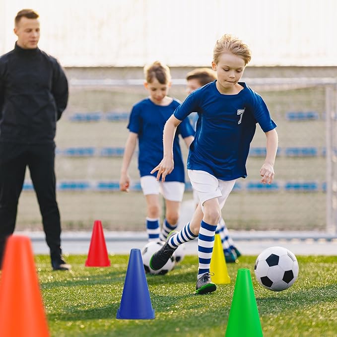 30 Pieces 9 Inch Traffic Cones Plastic Sport Agility Training Safety Cones Soccer Practice Equipment for Basketball Football Drills Exercise, Outdoor Activity and Events