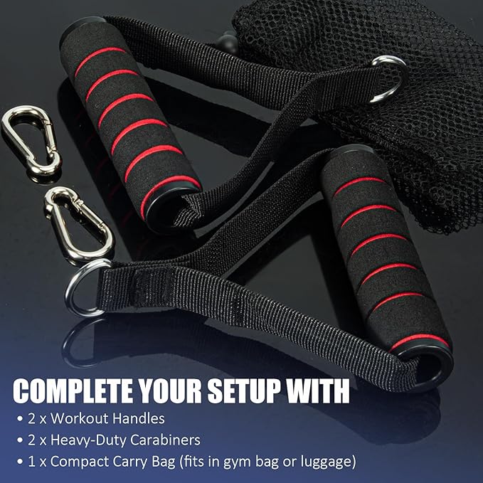 2 Pack Upgraded Exercise Handles, Gym Handle Equipment for Cable Machine Attachments, Strength Training Workout, Pilates, Home Gym, Resistance Bands, Heavy Duty Workout Accessories