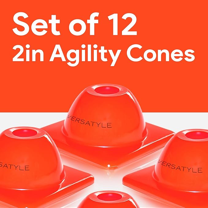 2 inches Heavy Duty Agility Training Cones for Sports & Kids Coaching, Field Markers for Motorcycle, Bikes, Traffic, Basketball, Soccer Drills, Durable, Multipurpose, Adjustable