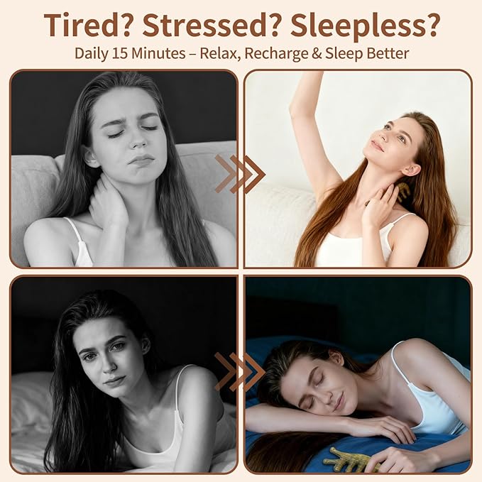 Green Sandalwood 4-in-1 Massage Comb & Gua Sha Tool for Scalp, Face & Body – Natural Wooden Comb for Relaxation, Stress Relief & Hair Care – Luxury Self-Care Gift for Women, Mom & Girlfriend