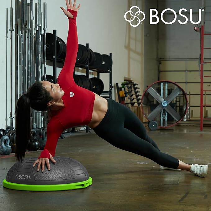 Bosu Half Ball Home Balance Exercise Trainer for Strength and Flexibility Workouts with Built to Last Burst Resistant Material and Hand Pump