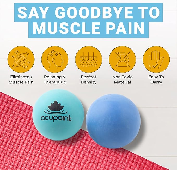 Physical Massage Therapy Ball Set - Ideal for Yoga, Deep Tissue Massage, Trigger Point Therapy and Myofascial Release Physical Therapy Equipment