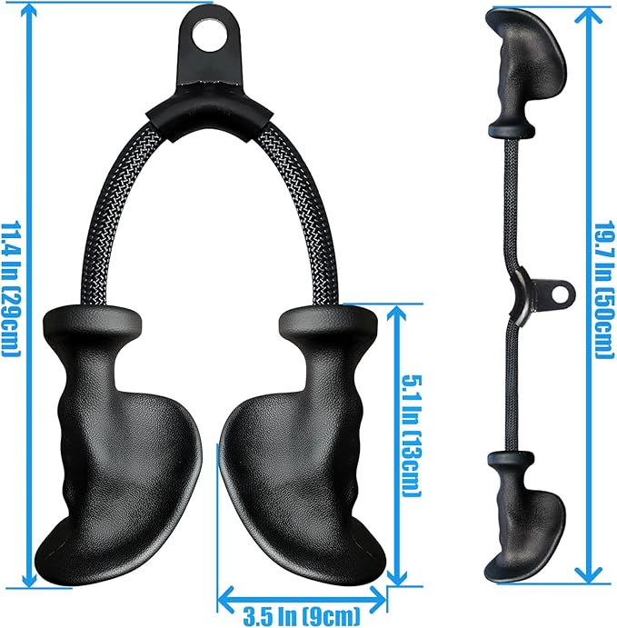 Ergonomic Tricep Rope Pulldown Attachments, Upgraded 27 32 40 & 47 Inch Extra Long Triceps Rope Cable Attachments for Gym, LAT Pull Down Bar for Cable Machine, Tricep Workout Cable Attachments