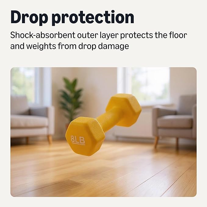 Amazon Basics Neoprene Dumbbell Hand Weights for Exercise and Muscle Toning