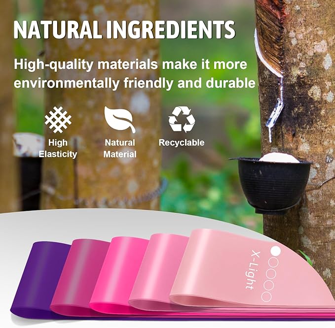 Resistance Bands for Working Out, Exercise Bands Resistance Bands Set with 5 Resistance Levels, Multi-Colored Workout Bands for Indoor & Outdoor Fitness, Leg Strength Training, Yoga