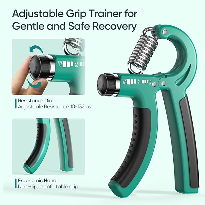 FitBeast Grip Strength Tester Set with Hand Strengthening Tools – Track Progress, Build Strength & Support Hand Recovery (3-in-1 Kit)