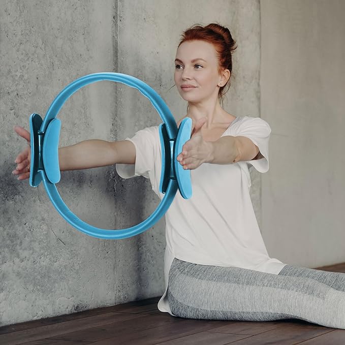 Syhood Pilates Ring 11. 81 Inch Pilates Circle Yoga Ring Magic Lightweight Flexible Workout Equipment for Fitness Physical Therapy Resistance Exercise Arms Legs