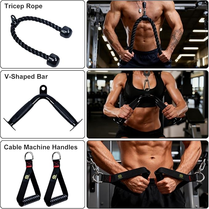 LAT Pulldown Attachments, Cable Machine Attachment Gym Accessories, Cable Attachments for Gym, Home Gym Accessories