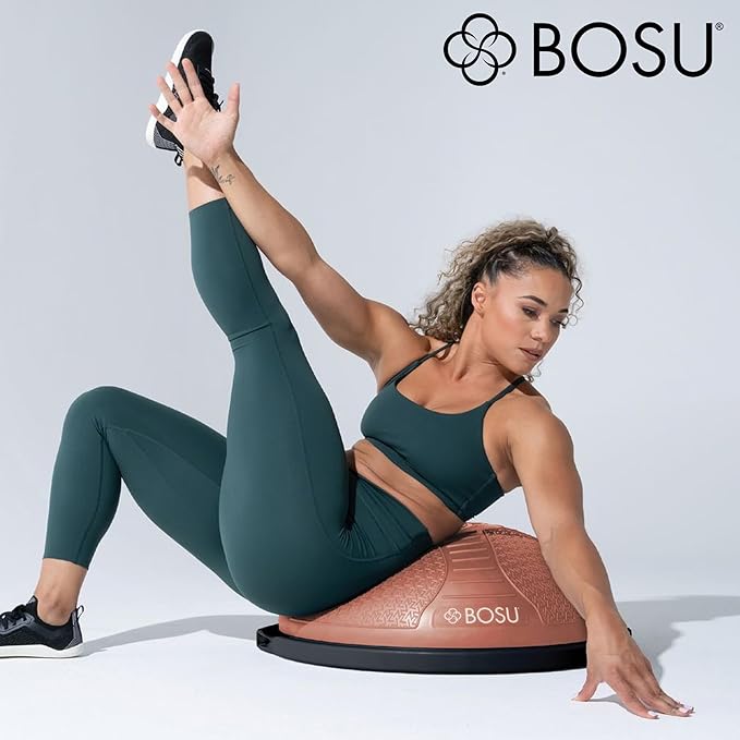 Bosu Half Ball Home Balance Exercise Trainer for Strength and Flexibility Workouts with Built to Last Burst Resistant Material and Hand Pump
