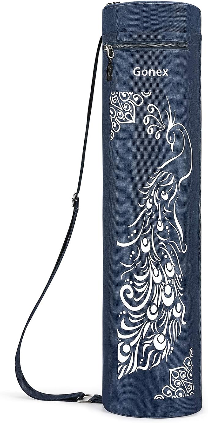 Gonex Yoga Mat Bag, Yoga Mat Carrier Full-Zip Exercise Yoga Mat Carry Bag for Women Men with 2 Multi-Functional Storage Cargo Pockets Extra Wide Adjustable Shoulder Strap