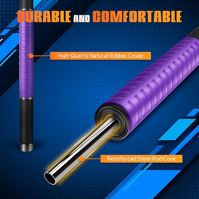 Muscle Roller Stick, Massage Roller for Muscle Deep Tissue Massage, Calf Roller for Myofascial Release, Therapy Roller Stick for Back, Legs, Arms, Waist, and Shoulders Full Body Use (Purple)