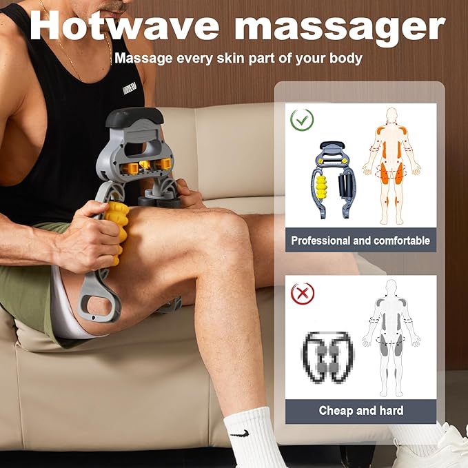 HOTWAVE Tennis Elbow Relief Massager for Leg and Arm, Adjustable Foam Roller, Trigger Point Muscle Roller for Calves&Forearm, Wrist Massager, Tennis&Golfers Elbow Pain Release