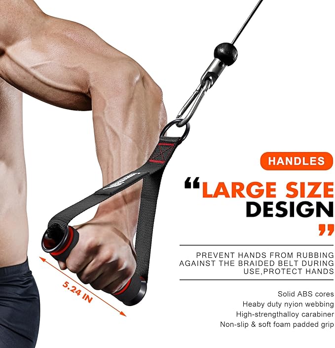 HPYGN Exercise Handle, Replacement Fitness Equipment for Pilates, Yoga, Strength Trainer, Pull Down Home Gym Red, Grey, Blue Working Out Handle