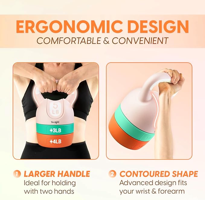 Yes4All Kettlebell Sets - Adjustable Kettlebell Set for Strength Training - Kettlebells Adjustable Weight for Versatile Workouts