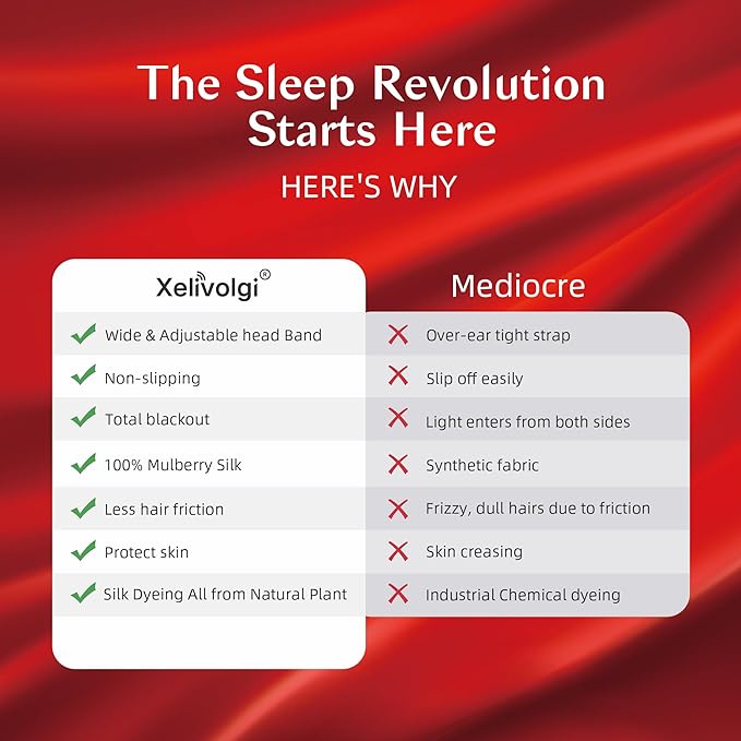 Silk Sleep Mask for Women and Men, Side Sleeper, 22 Momme Pure Mulberry Silk Total Blackout 100% Mulberry Eye Mask with Adjustable Headband Full Size, Eye Masks for Sleeping and Travel