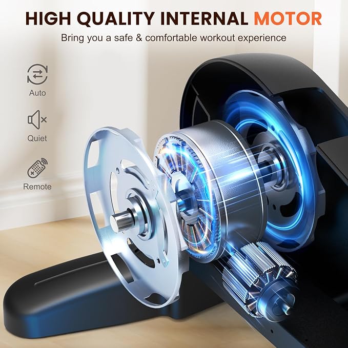 Mini Under Desk Exercise Bike Pedal Exerciser, Motorized Setting Bike Pedal Exerciser Leg/Arm Cycle for Senior, Physical Therapy, with 12 Adjustable Speed, LCD Display, Remote Control