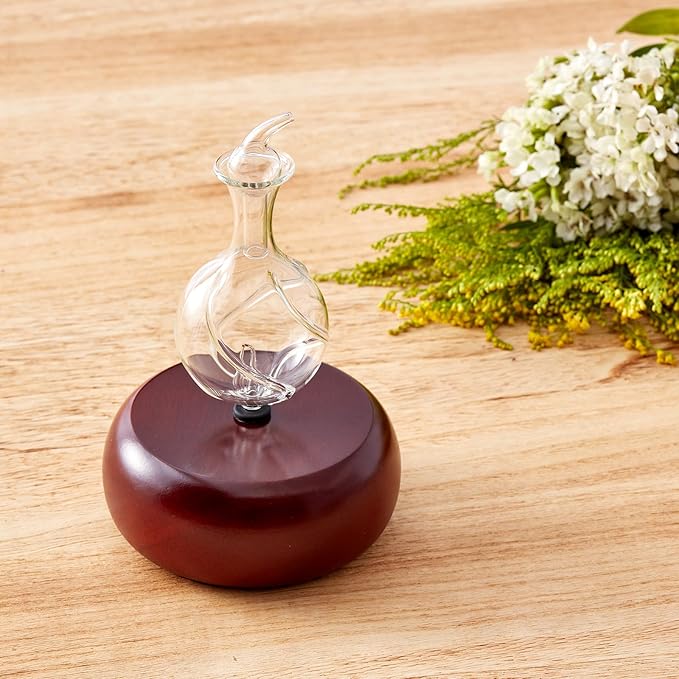 Radiance Nebulizing Diffuser for Essential Oil Aromatherapy - Dark Colored Wood Base