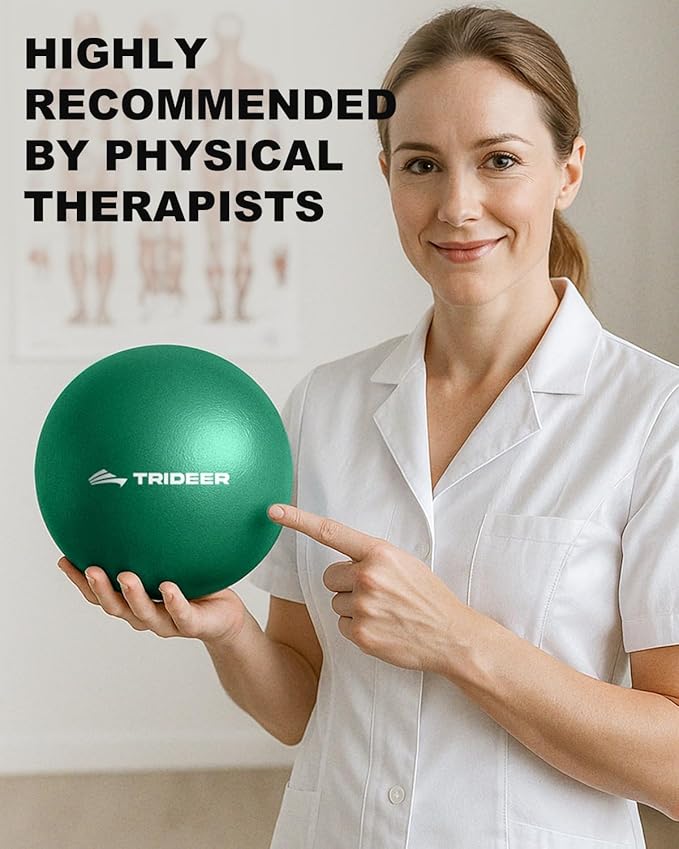 Trideer Exercise Balls Physical Therapy, 9 Inch Pilates Ball Between Knees for Physical Therapy, Mini Exercise Ball - Yoga Ball, Small Workout Balls for Core Strength and Back Support with Guide