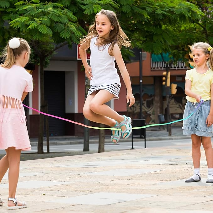 Elcoho 6 Pack Rainbow Jump Rope Set Jumping Ropes Physical Education Skipping Rope