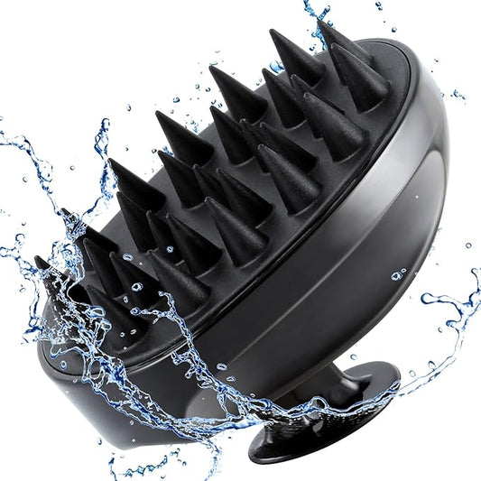 Scalp Massager Shampoo Brush, Hair Scalp Scrubber Shower Hair Brush Head Massager for Stress Relax Hair Growth, Dandruff Brush Scalp Exfoliator for Women Men Kids Pets, Black