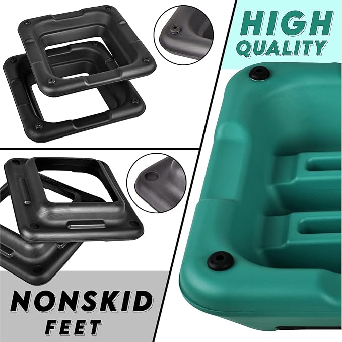 Yes4All 16"x16" Adjustable High Step Aerobic Platform with 4 Risers, Height-Adjustable 4"-6''-8''-10''-12" Step Aerobics Platform for Home Gym Exercise Fitness Workout