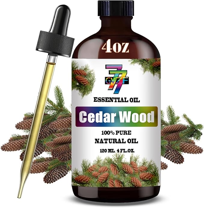 Cedar Wood Essential Oil (4 oz/120 ml) — Cedar Wood Oils for Aromatherapy, diffusers, humidifiers, Home fragrances, DIY Skincare, soap Making, DIY Candle, Relaxation, Yoga, and Meditation