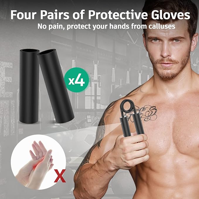 Grip Strength Trainer 7 Pack,50LB-350LB Metal Hand Grip Strengthener,Non-Slip Heavy-Duty Forearm Exerciser,Hand Gripper for Muscle Building and Hand Rehabilitation Exercising