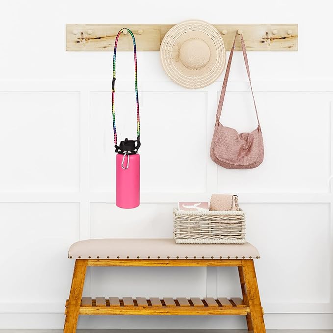 Wongeto Paracord Handle Carrier Holder with Shoulder Strap,Compatible with Hydro Flask Wide Mouth Water Bottles