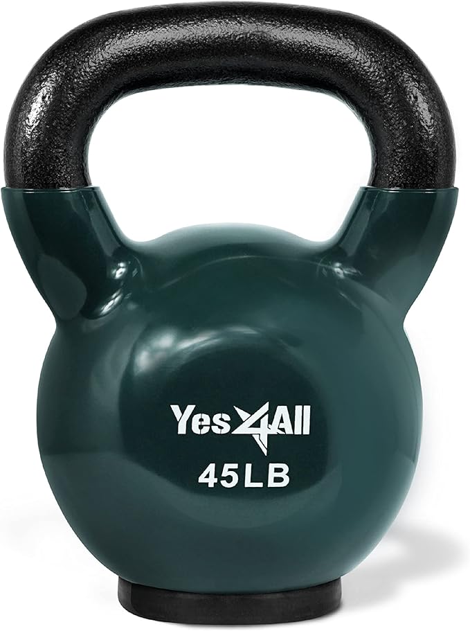 Yes4All Kettlebells Rubber Base, Kettlebell Set for Women, Strength Training Kettlebells Weights (10-65 lbs)