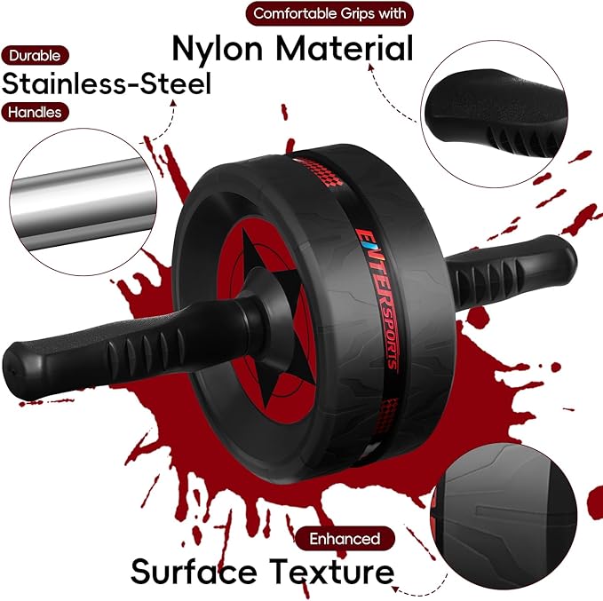 Ab Roller Wheel for Abs Workout - Abdominal Exercise Equipment with 2 Knee Pads for Home Gym, Core Strength Training, Fitness Equipment for Men & Women