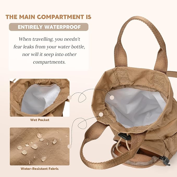 Large Water Bottle Bag for 32/40/42//64oz Water Bottle,Casual Drawstring Crossbody Water Cup Bag