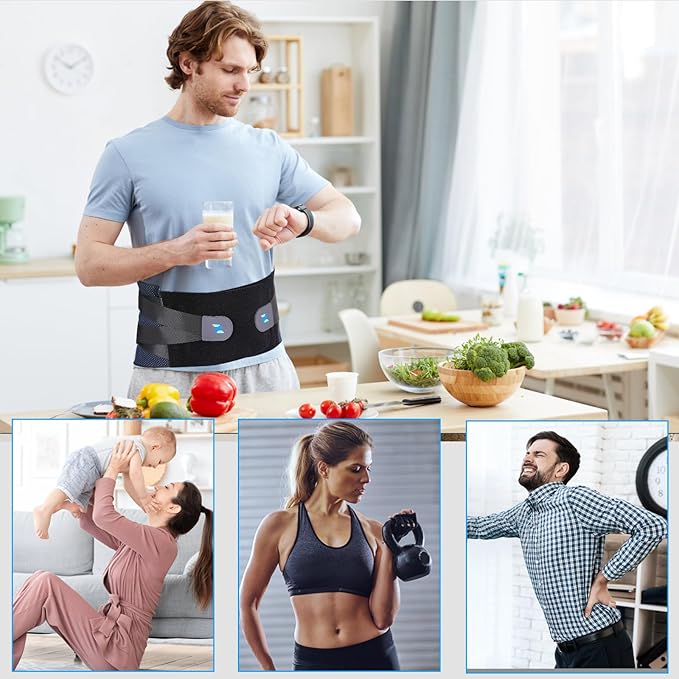 NEENCA Lower Back Brace for Lower Back Pain Relief, Medical Grade Lumbar Support Belt for Women Men, Herniated Disc,Lumbar Strain,Sciatica, Scoliosis (Black, X-Large)