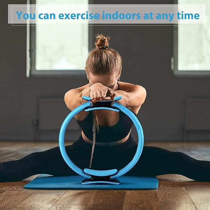 Syhood Pilates Ring 11. 81 Inch Pilates Circle Yoga Ring Magic Lightweight Flexible Workout Equipment for Fitness Physical Therapy Resistance Exercise Arms Legs